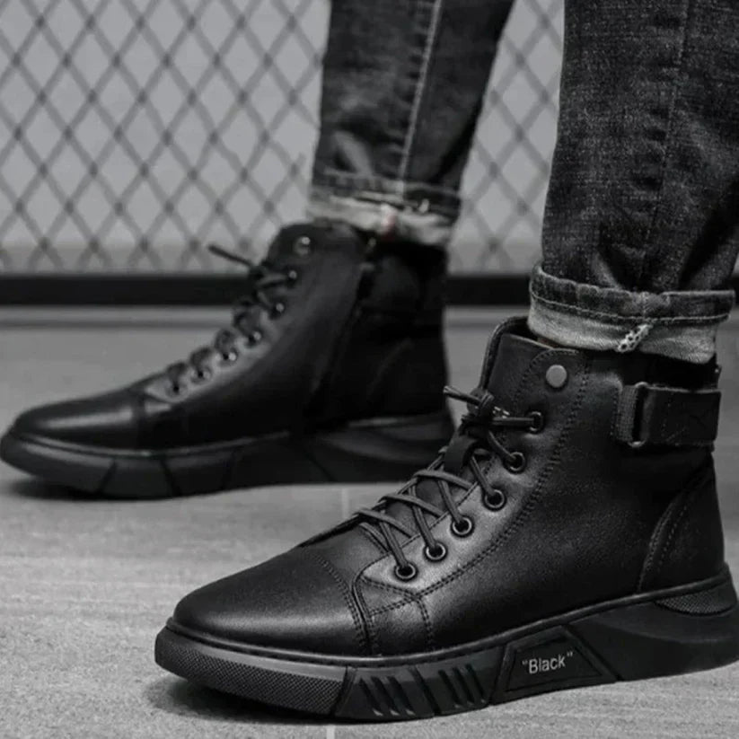Mens Boots Leather Warm Stylish - BritishMode