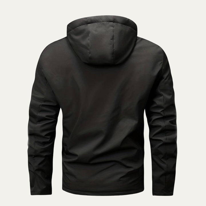 Mens Hooded Windbreaker Utility Field Jacket