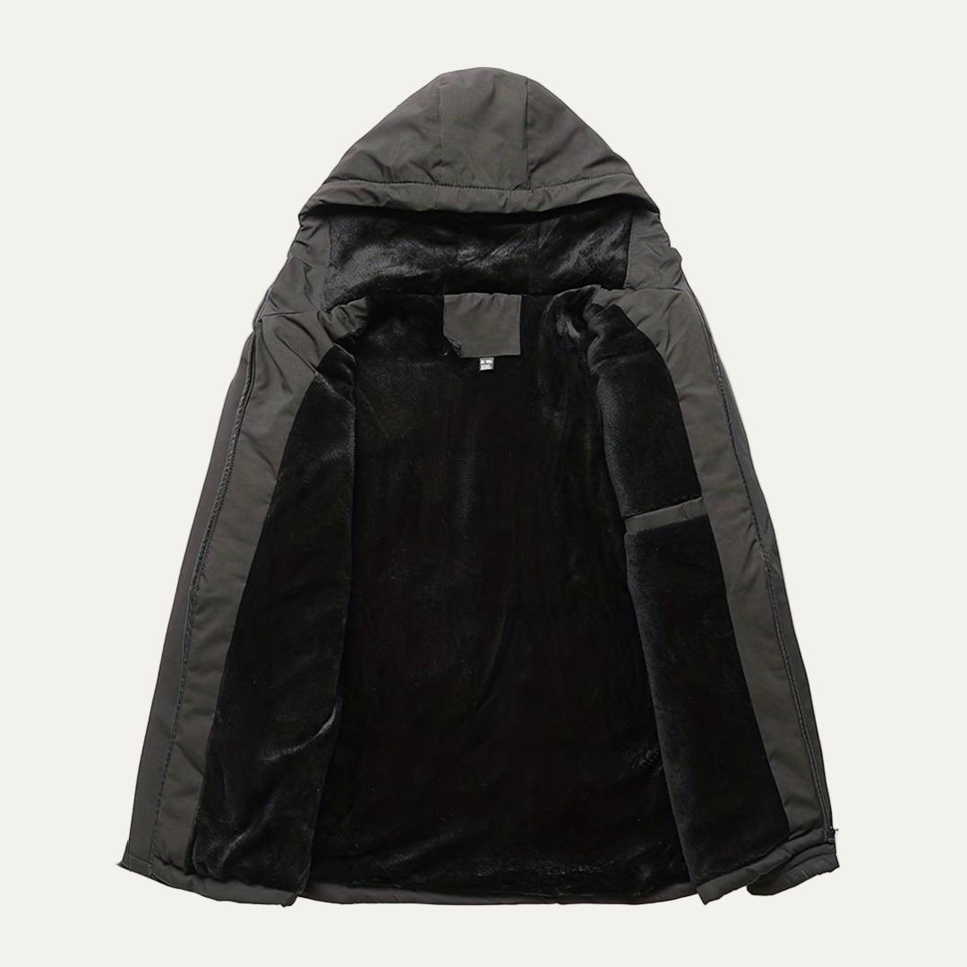 Mens Hooded Windbreaker Utility Field Jacket