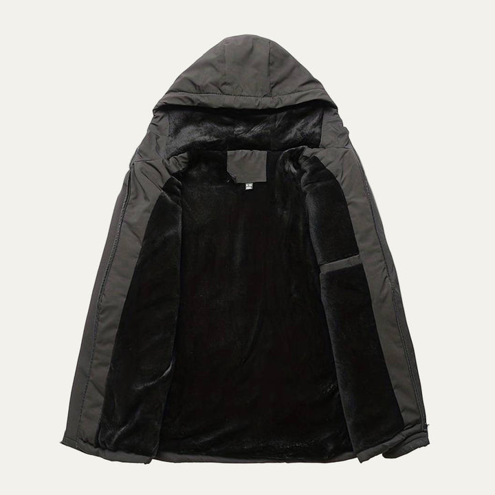 Mens Hooded Windbreaker Utility Field Jacket