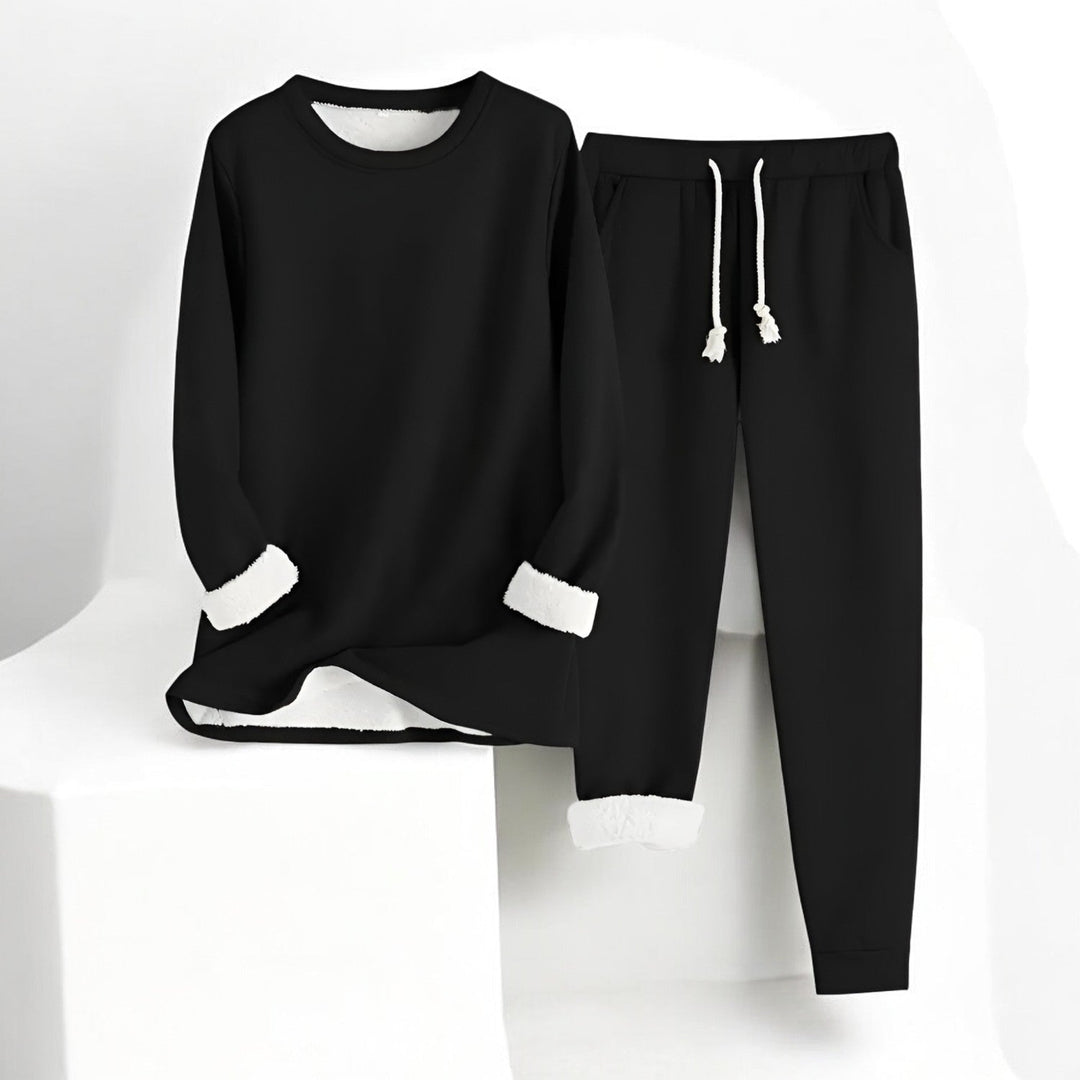 Womens Sweater Fleece Lined Crewneck - BritishMode
