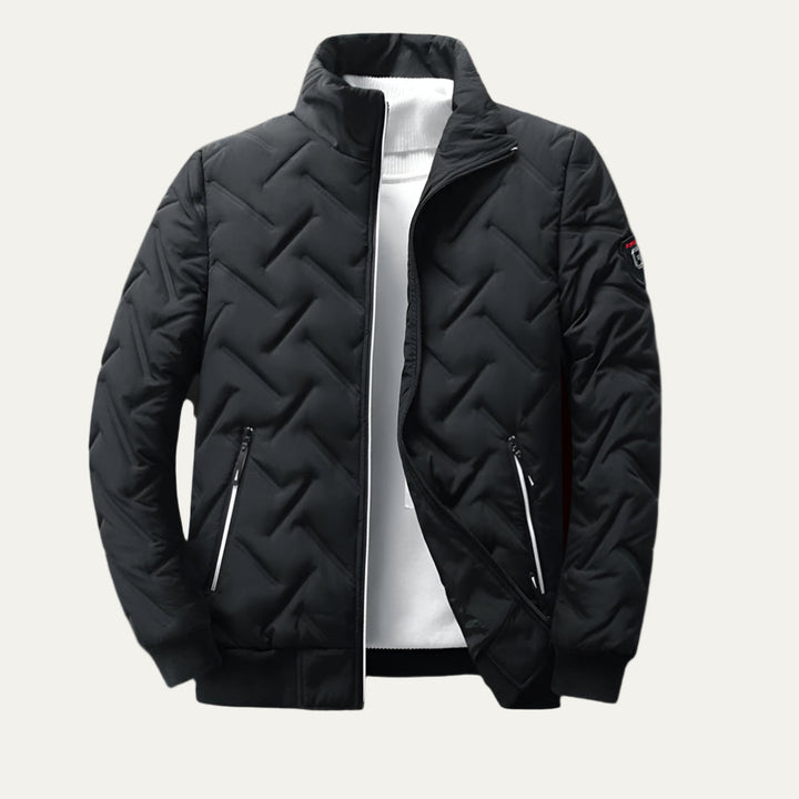 Mens Quilted Puffer Jacket with High Collar Modern Fit - BritishMode