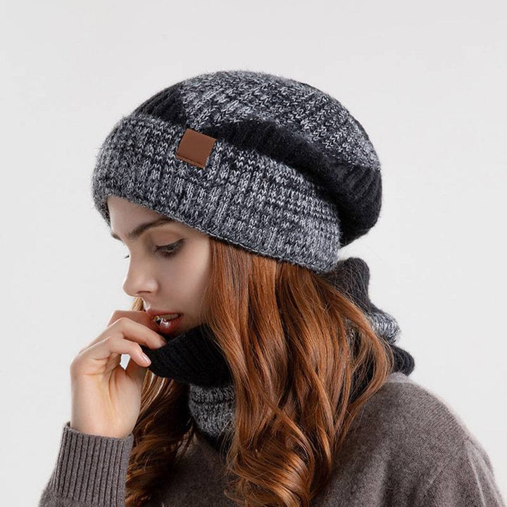 Unisex Winter Hat and Scarf Set Wool Blend Warm