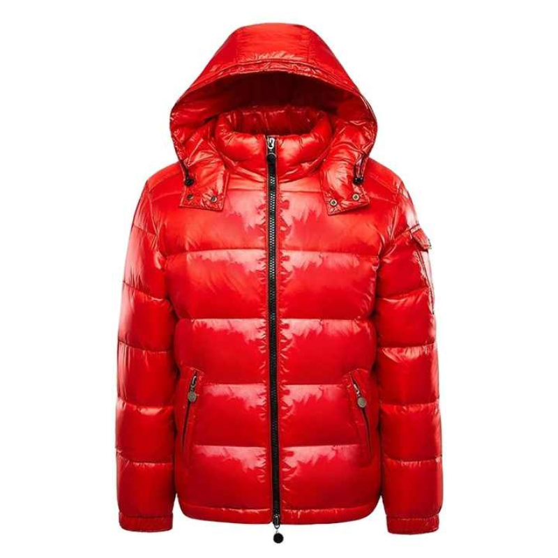 Womens Quilted Down Jacket Shiny Insulated Winter