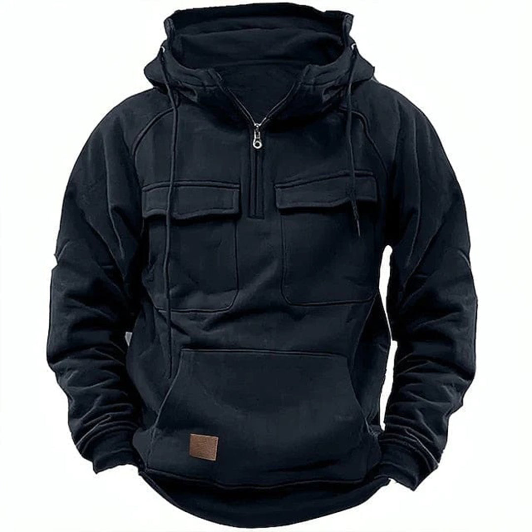Mens Motorcycle Hoodie Cotton Blend Rugged Fit