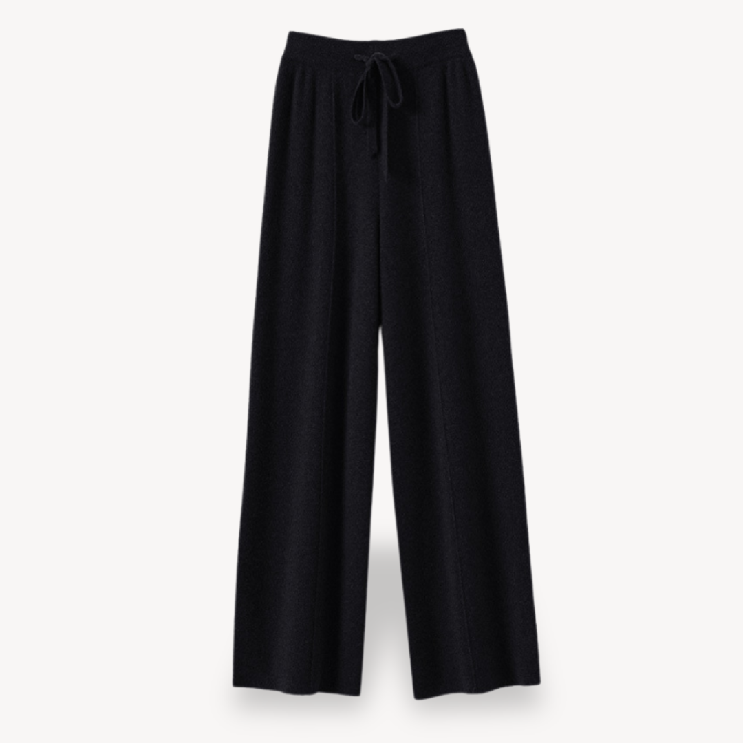 Womens Cashmere Wide-Leg Pants Relaxed Fit Loungewear