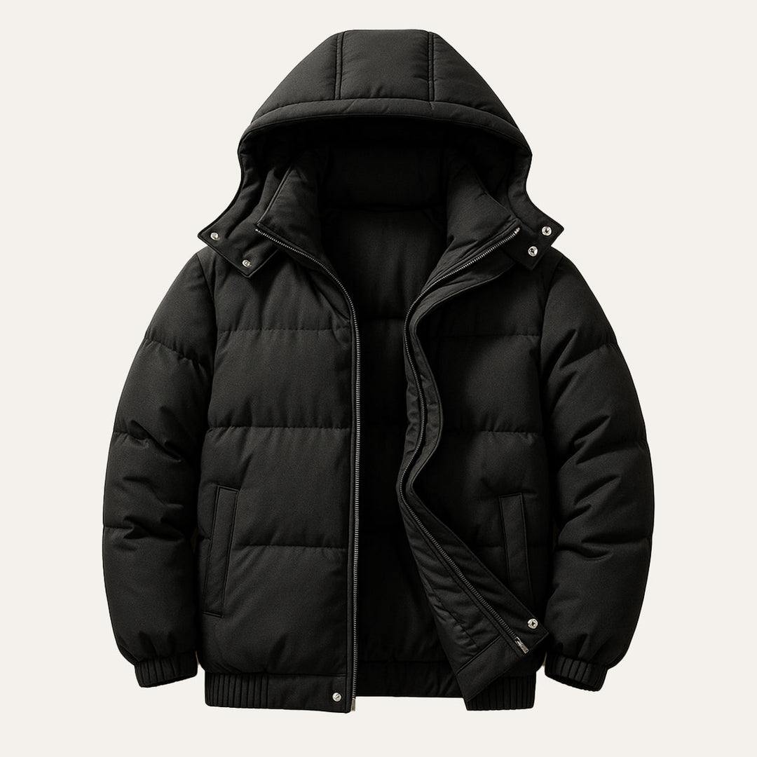 Mens Waterproof Down Puffer Jacket Hooded Parka - BritishMode