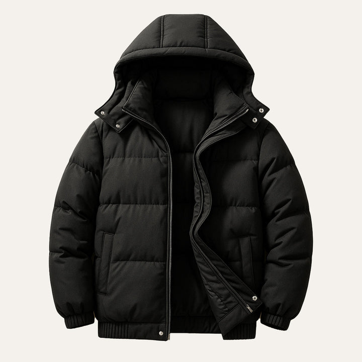 Mens Waterproof Down Puffer Jacket Hooded Parka - BritishMode