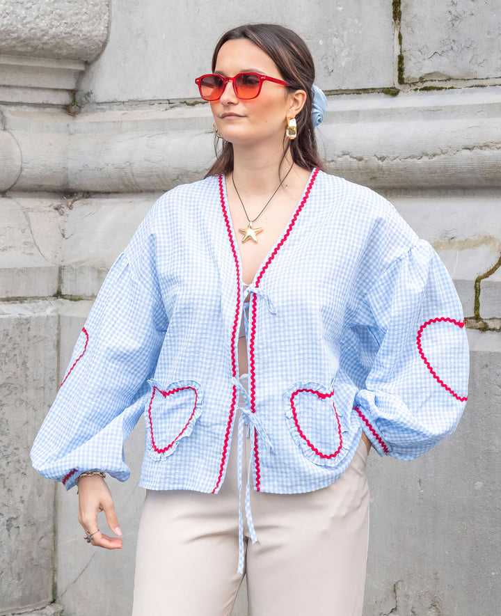 Womens Heart Pattern Top with Fashionable Fit