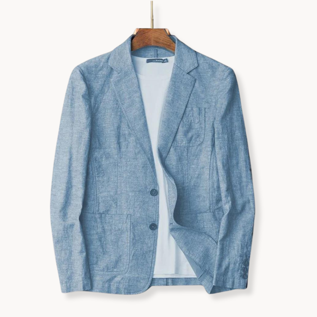 Mens Blazer Jacket Lightweight Blend Tailored Fit Breathable