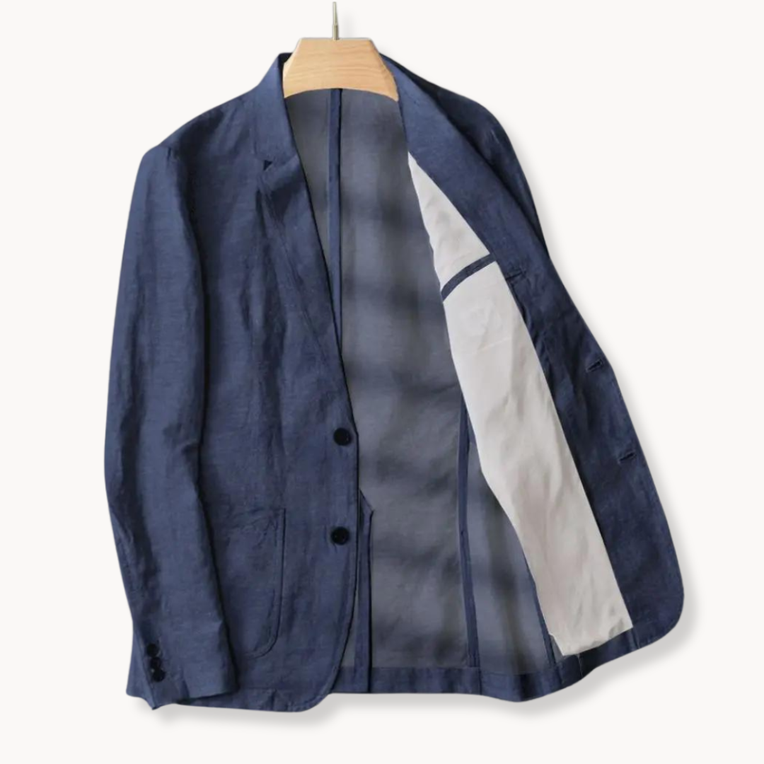 Mens Blazer Jacket Lightweight Blend Tailored Fit Breathable