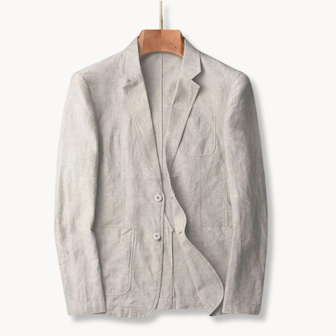 Mens Blazer Jacket Lightweight Blend Tailored Fit Breathable - BritishMode