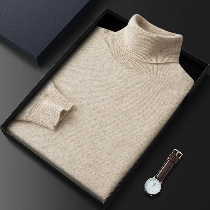 Mens Cashmere Turtleneck Sweater Classic Fit