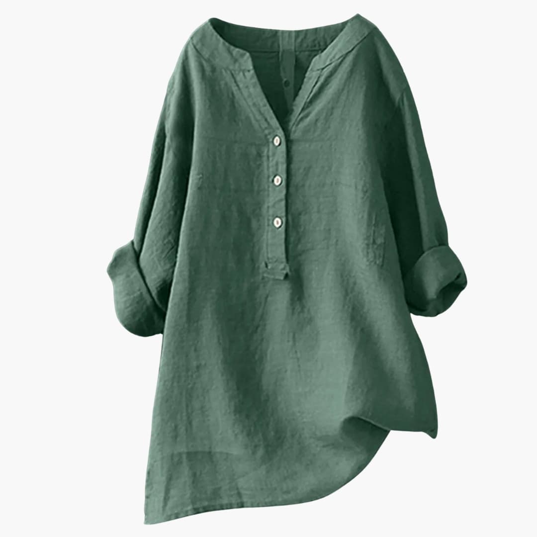 Womens Long Sleeve Shirt Button-Down Classic Fit - BritishMode