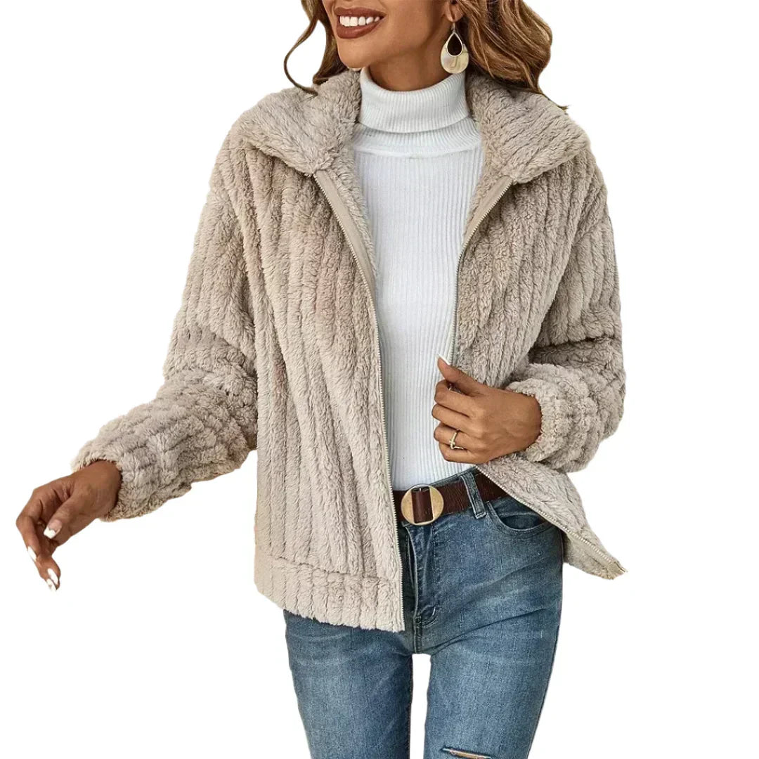 Womens Jacket Soft Fleece Relaxed Fit - BritishMode