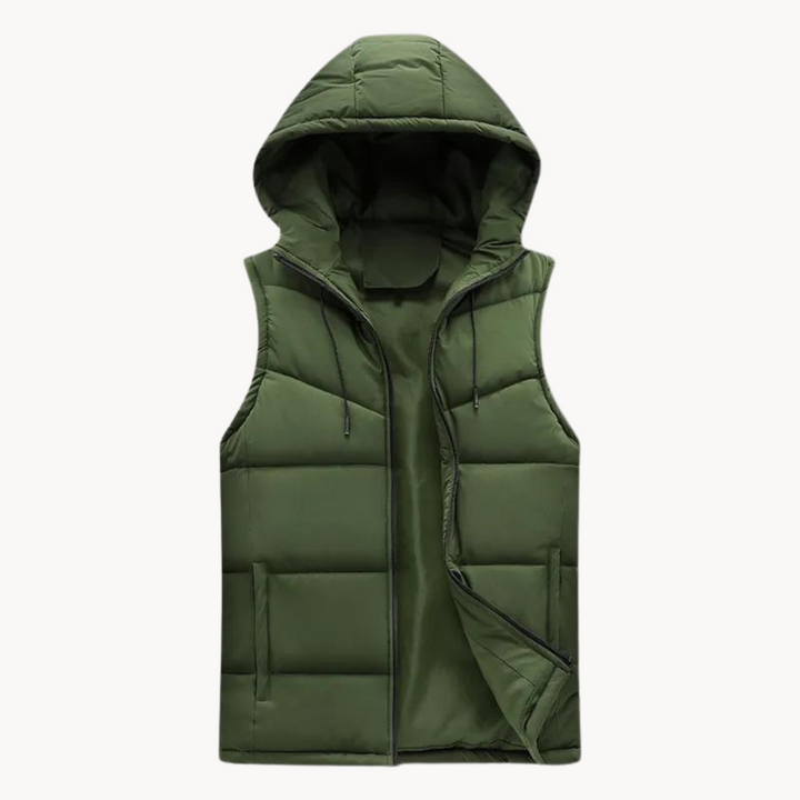 Unisex Hooded Bodywarmer Polyester Blend Layered Warmth