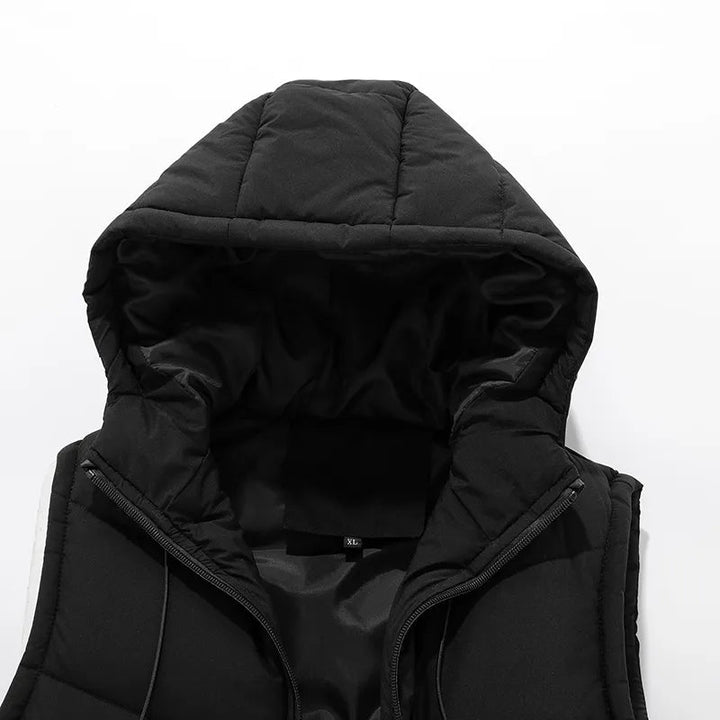 Unisex Hooded Bodywarmer Polyester Blend Layered Warmth