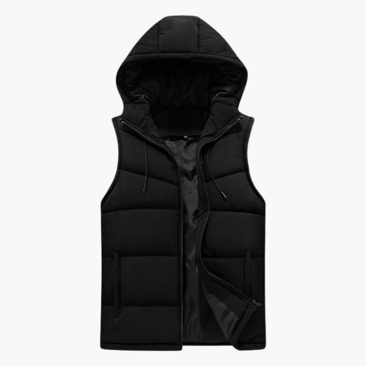 Unisex Hooded Bodywarmer Polyester Blend Layered Warmth - BritishMode