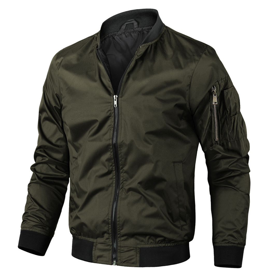 Mens Bomber Jacket Fabric Blend Smooth Lining Windshield