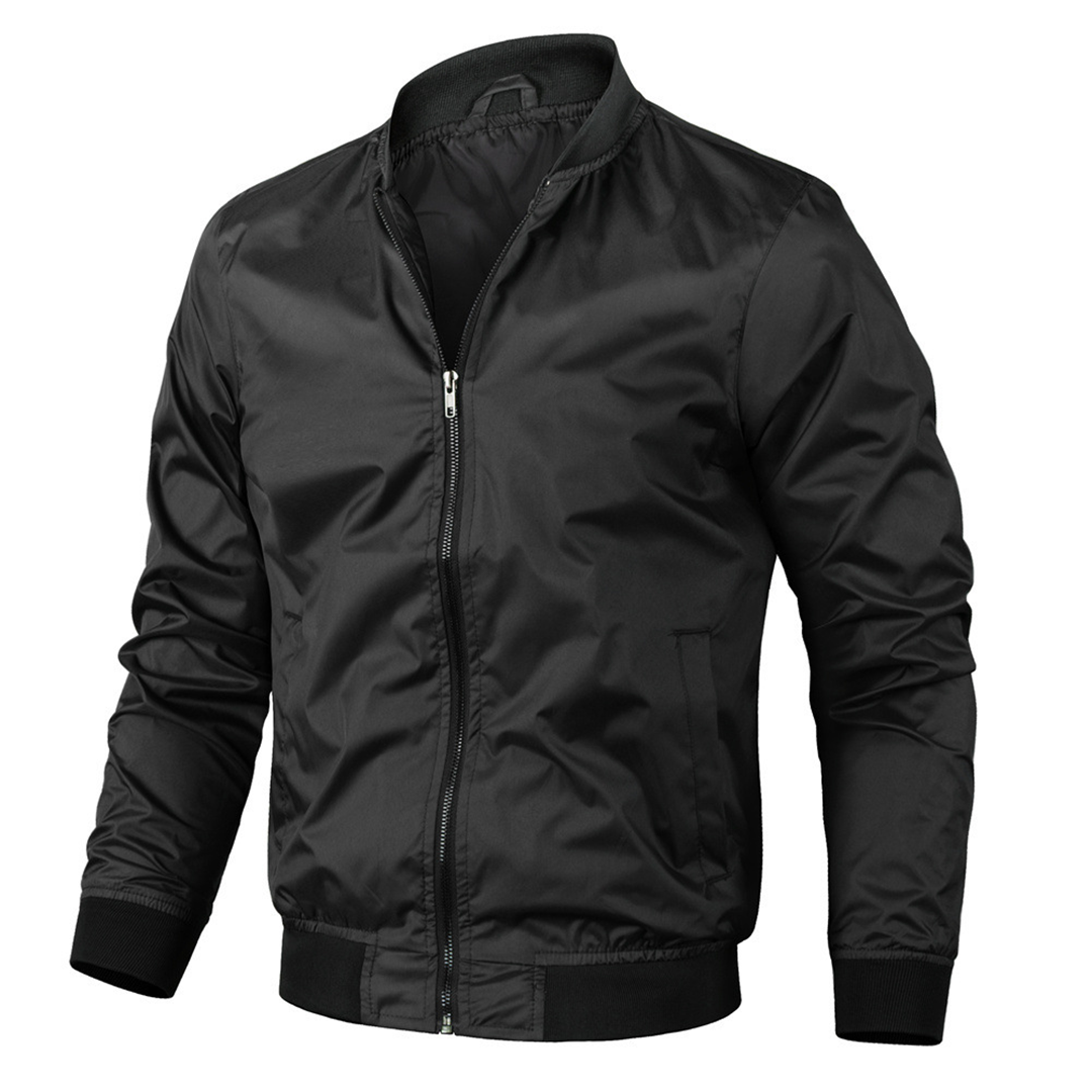 Mens Bomber Jacket Fabric Blend Smooth Lining Windshield