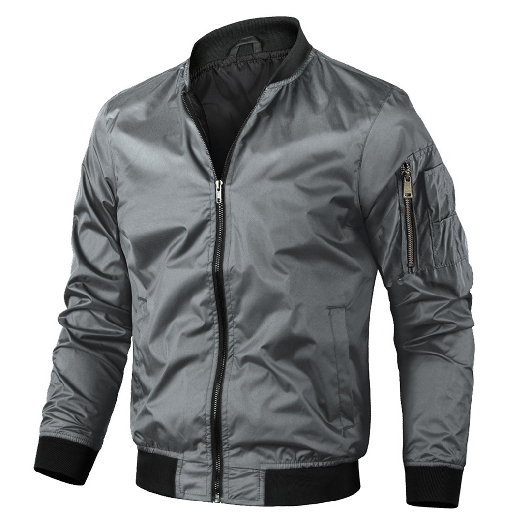 Mens Bomber Jacket Fabric Blend Smooth Lining Windshield
