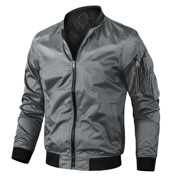 Mens Bomber Jacket Fabric Blend Smooth Lining Windshield