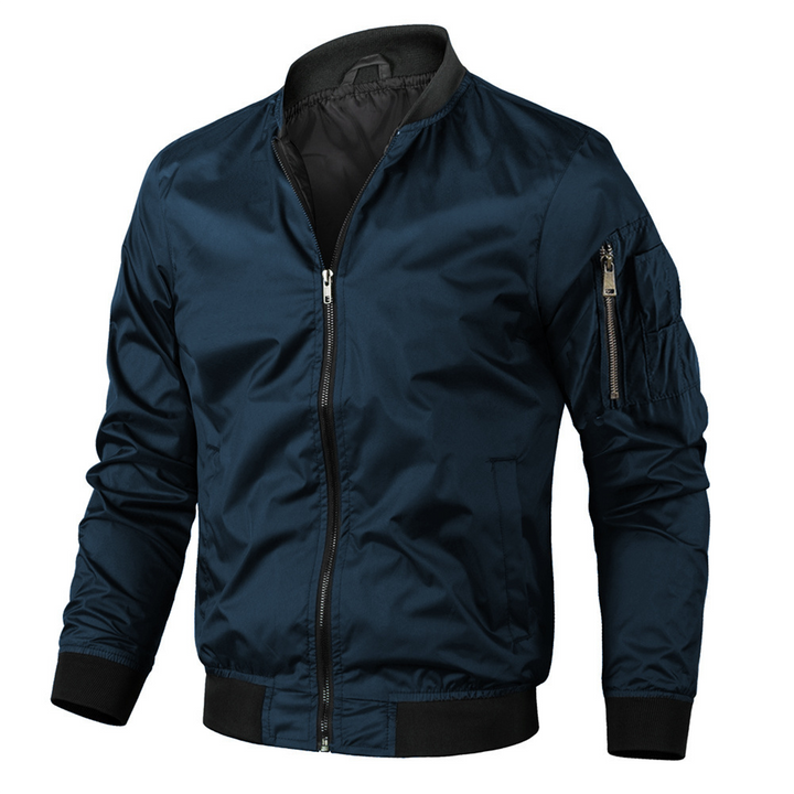 Mens Bomber Jacket Fabric Blend Smooth Lining Windshield