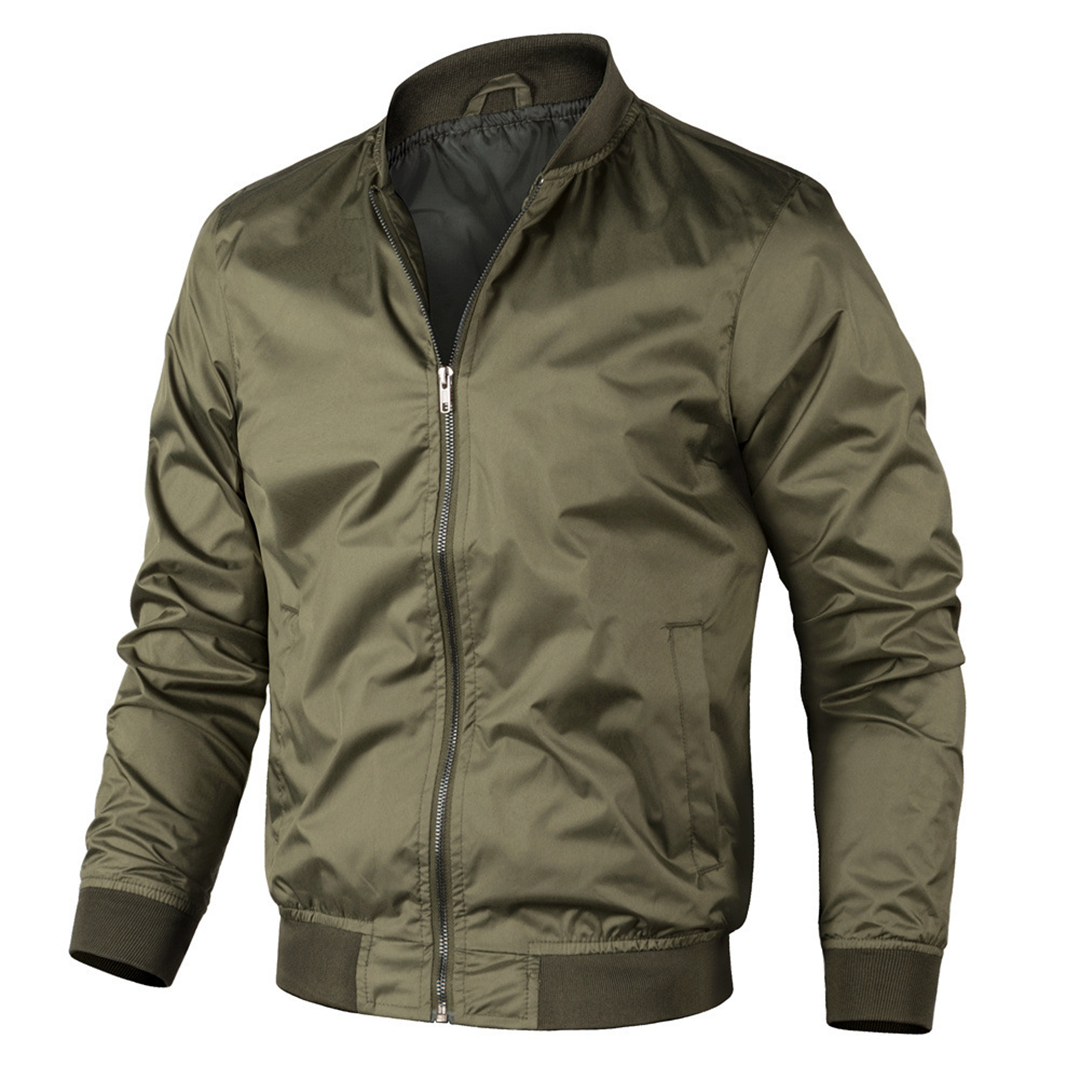 Mens Bomber Jacket Fabric Blend Smooth Lining Windshield - BritishMode