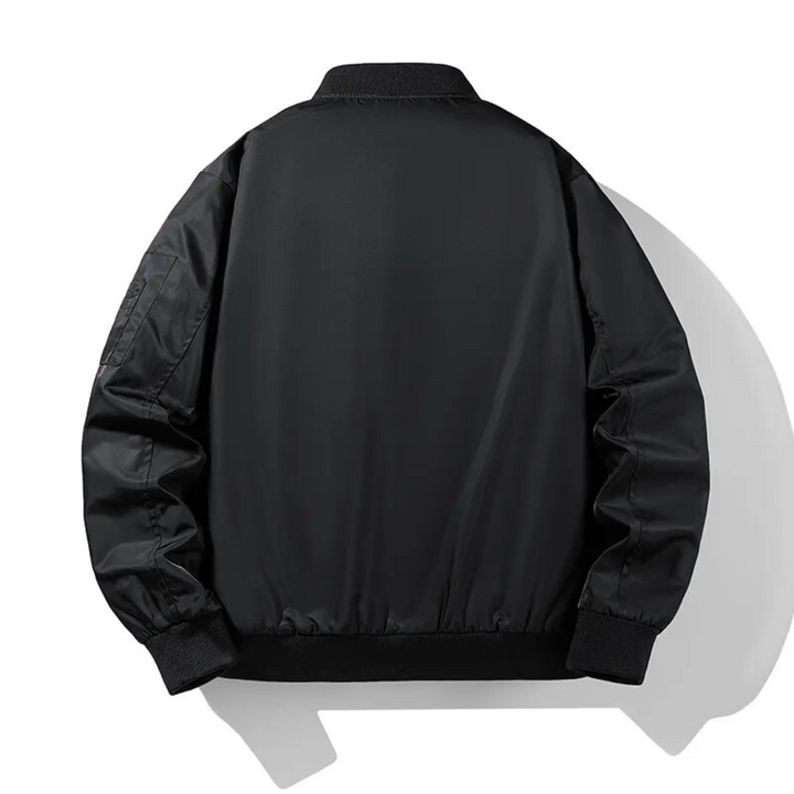 Mens Bomber Jacket Polyester Blend Ribbed Trim Stretch Fit