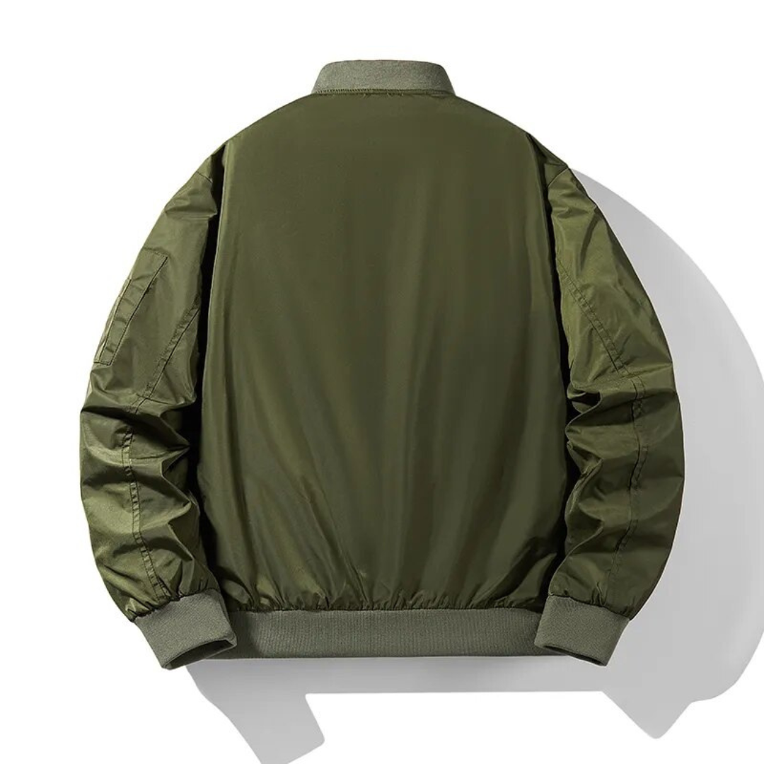 Mens Bomber Jacket Polyester Blend Ribbed Trim Stretch Fit
