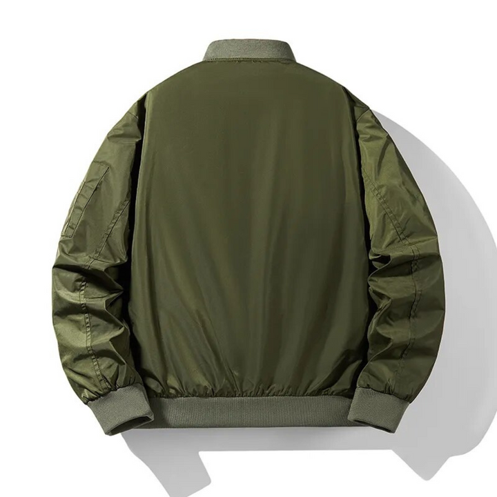 Mens Bomber Jacket Polyester Blend Ribbed Trim Stretch Fit