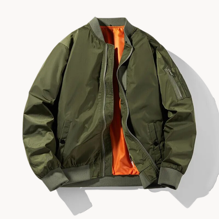 Mens Bomber Jacket Polyester Blend Ribbed Trim Stretch Fit