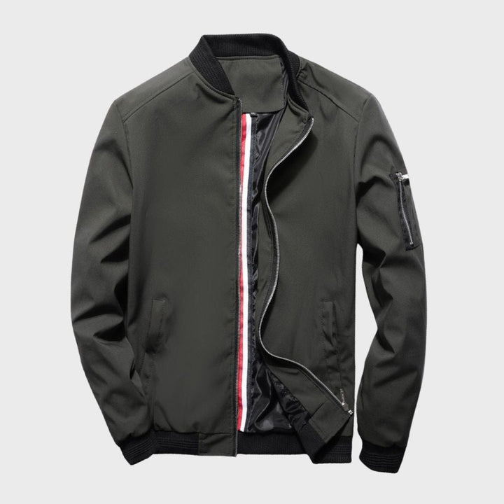 Mens Bomber Jacket Lightweight Slim Fit Zip Front