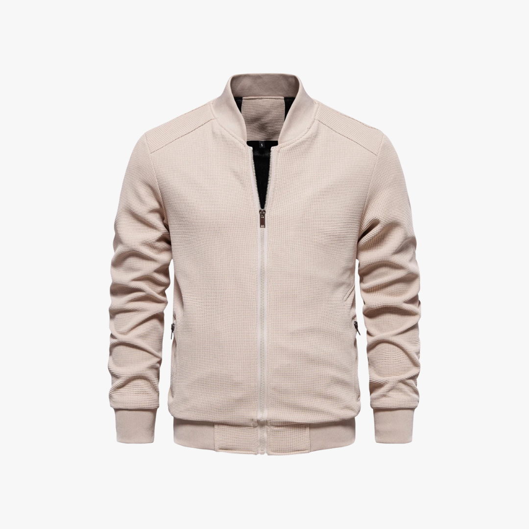Mens Bomber Jacket Waffle Knit Blend Breathable Fit