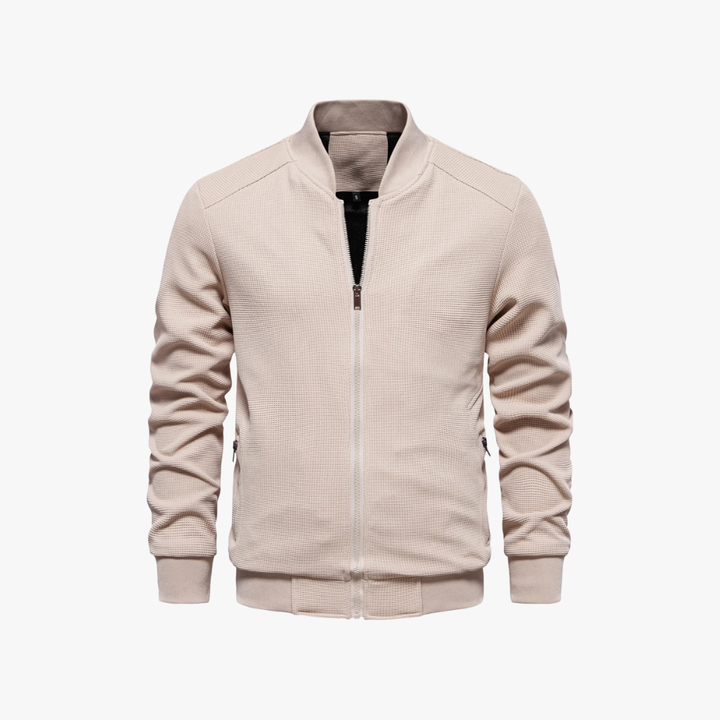 Mens Bomber Jacket Waffle Knit Blend Breathable Fit
