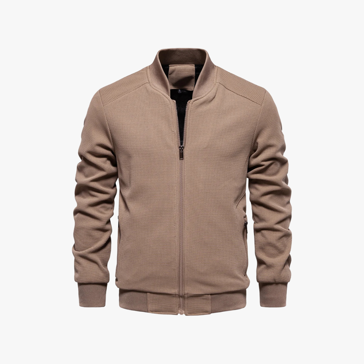 Mens Bomber Jacket Waffle Knit Blend Breathable Fit