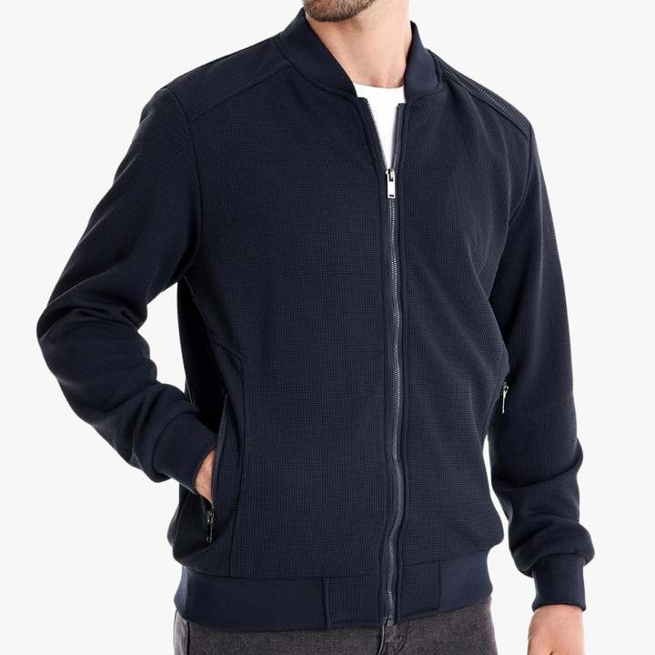 Mens Bomber Jacket Waffle Knit Blend Breathable Fit