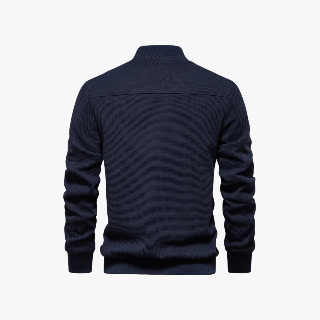 Mens Bomber Jacket Waffle Knit Blend Breathable Fit