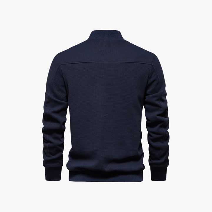 Mens Bomber Jacket Waffle Knit Blend Breathable Fit