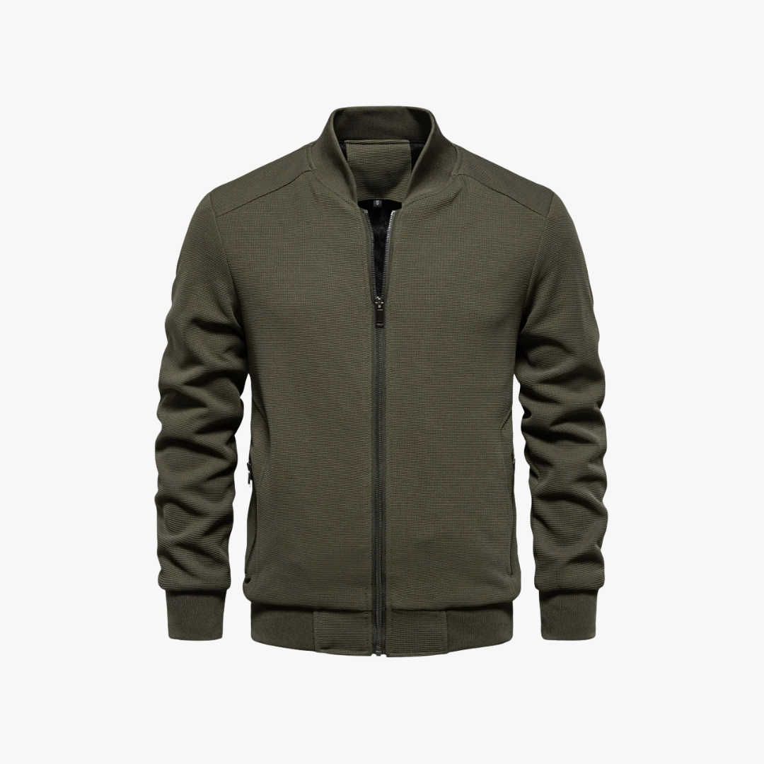 Mens Bomber Jacket Waffle Knit Blend Breathable Fit