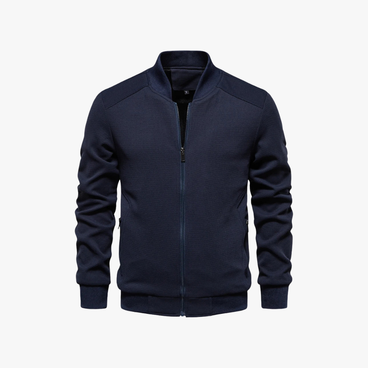 Mens Bomber Jacket Waffle Knit Blend Breathable Fit