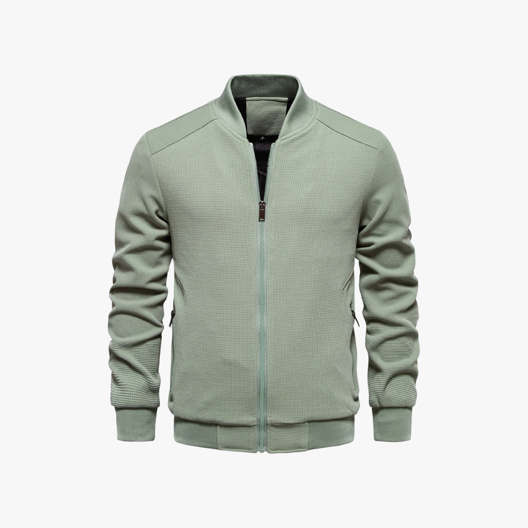 Mens Bomber Jacket Waffle Knit Blend Breathable Fit