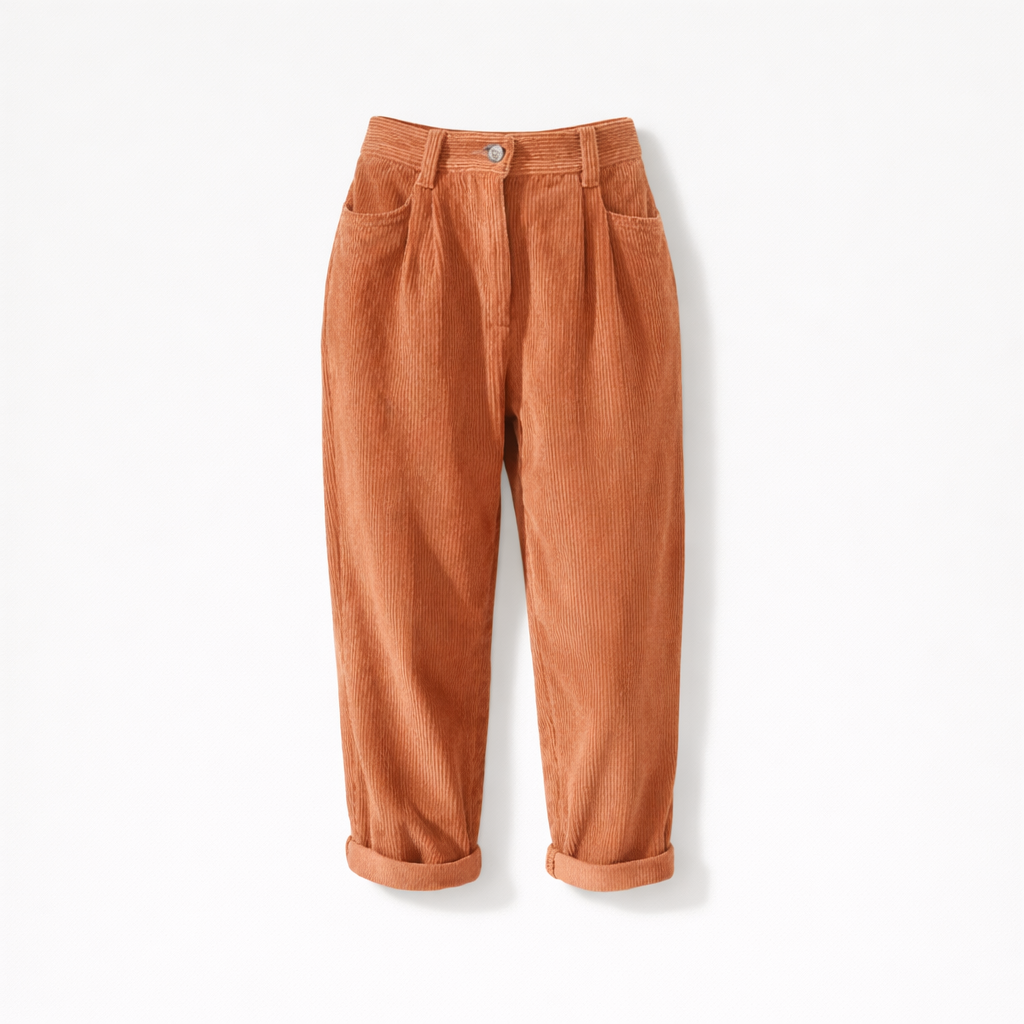 Womens Corduroy Trousers Relaxed Fit - BritishMode