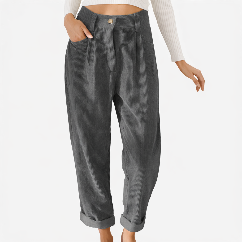 Womens Corduroy Trousers Relaxed Fit