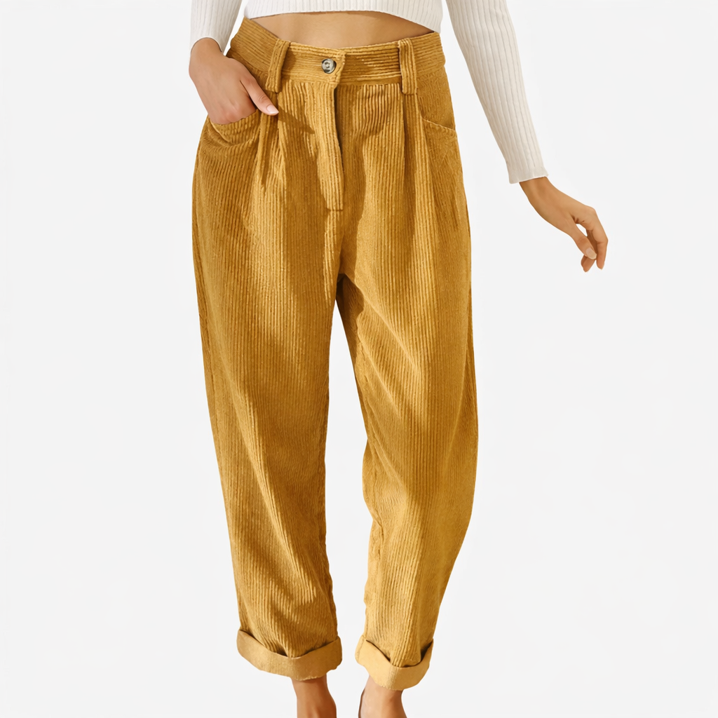 Womens Corduroy Trousers Relaxed Fit