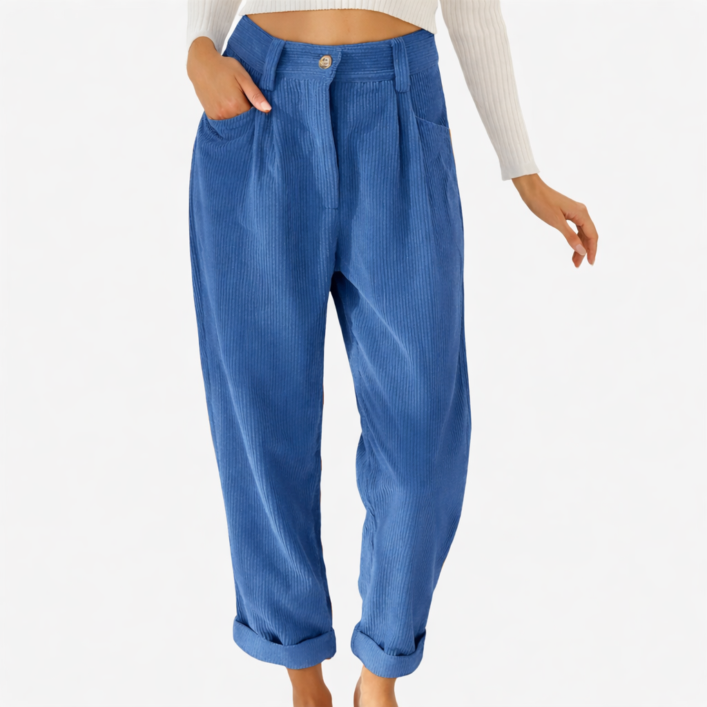 Womens Corduroy Trousers Relaxed Fit