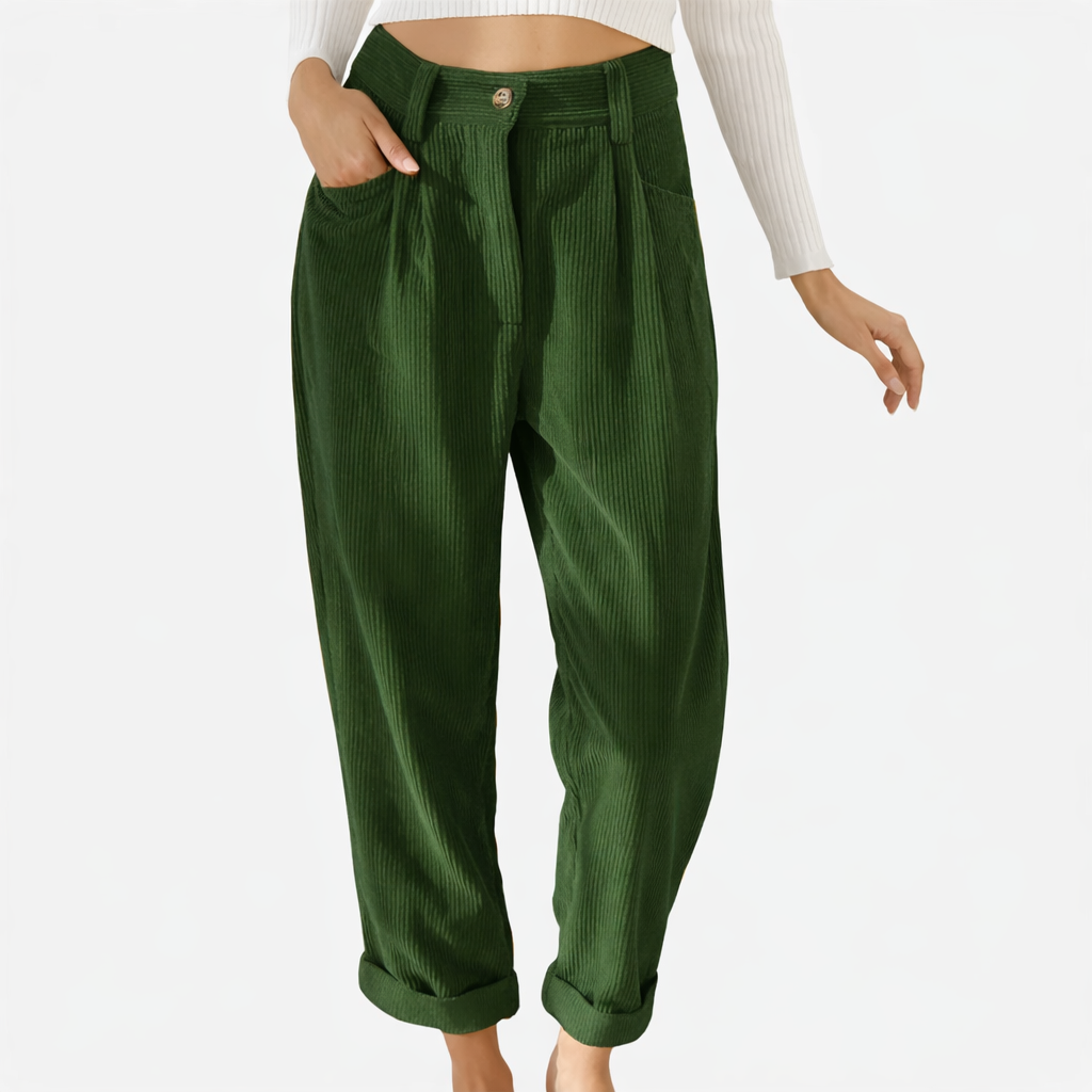 Womens Corduroy Trousers Relaxed Fit