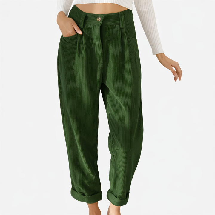 Womens Corduroy Trousers Relaxed Fit
