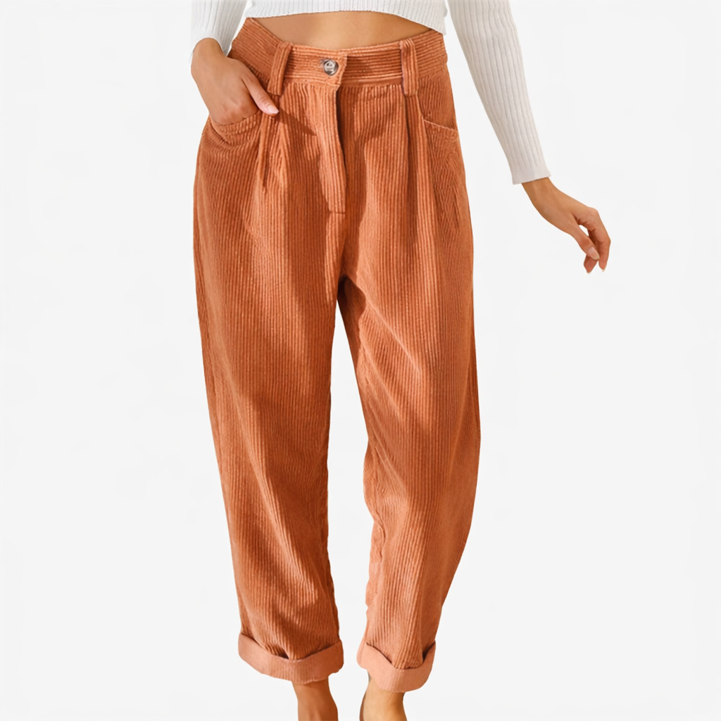 Womens Corduroy Trousers Relaxed Fit