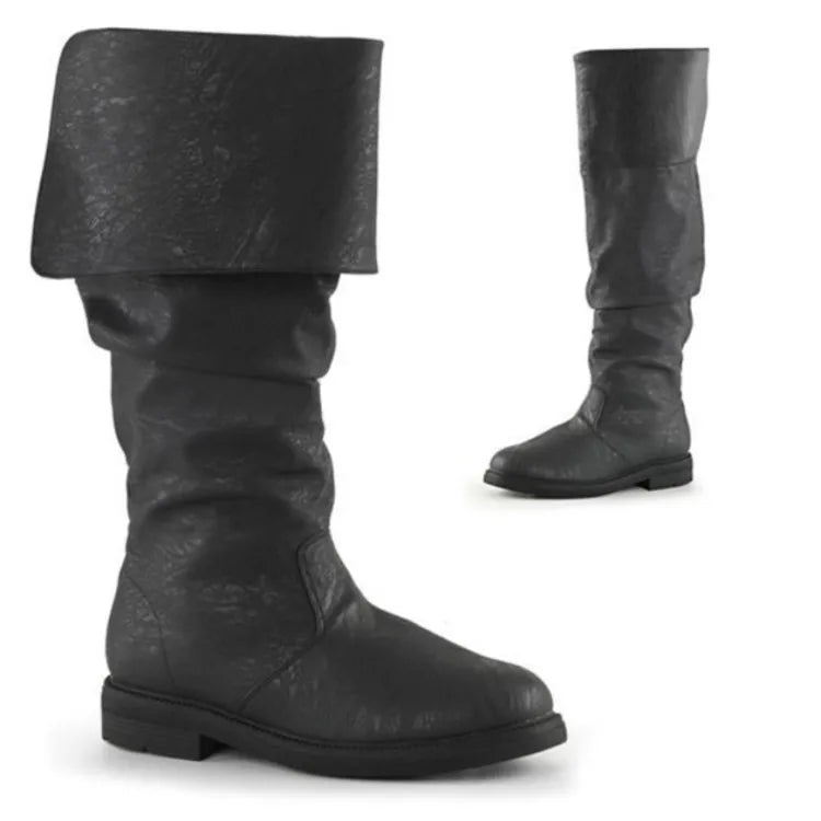 Mens Thigh-High Boots Leather Slim Fit - BritishMode